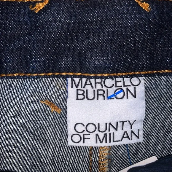 Marcelo Burlon Stone 5 Denim Pleated Jeans Pants Dark Blue Indigo 32 $800 - Picture 5 of 8